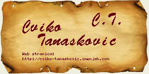 Cviko Tanasković vizit kartica